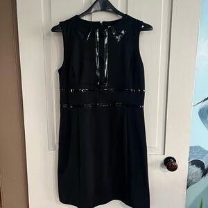 Michael Kors Black Mini Dress with Glossy Accents